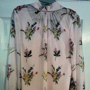 Floral Ted Baker high neck blouse - never worn with tags! (Size 1)